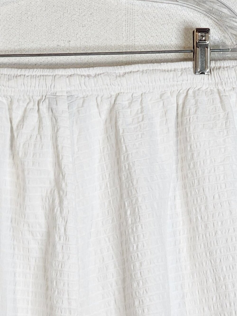 Focus Casual White Preshrunk Cotton Seersucker Drawstring Elastic Waist Pants XL - Picture 12 of 16